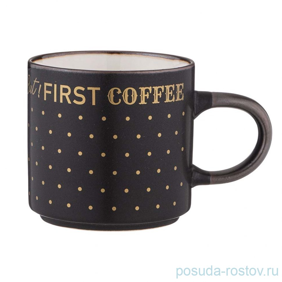 Кружка but first cofee 390 мл черная / 349199