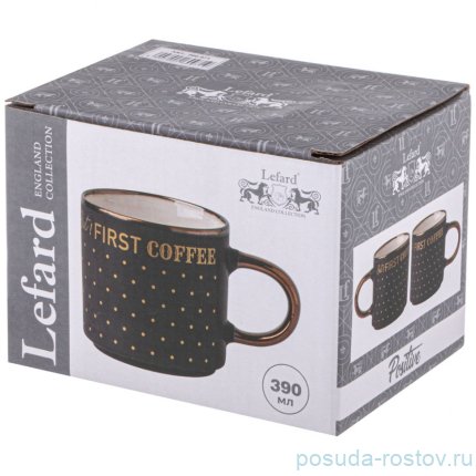 Кружка but first cofee 390 мл черная / 349199