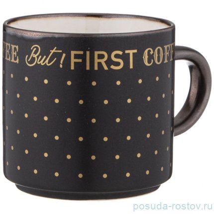 Кружка but first cofee 390 мл черная / 349199