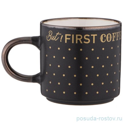 Кружка but first cofee 390 мл черная / 349199