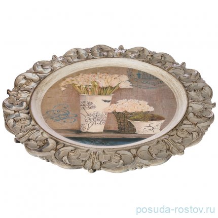 Поднос 35 см круглый &quot;Старинный прованс&quot; / 186061