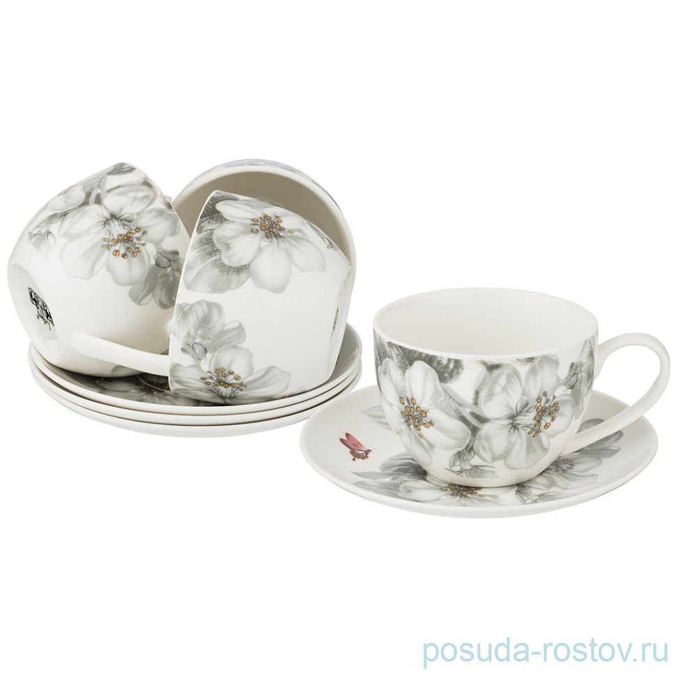 Набор чайных пар 300 мл 4 шт "Райские яблочки" / 209516 Набор чайных пар 300 мл 4 шт "Райские яблочки" / 209516