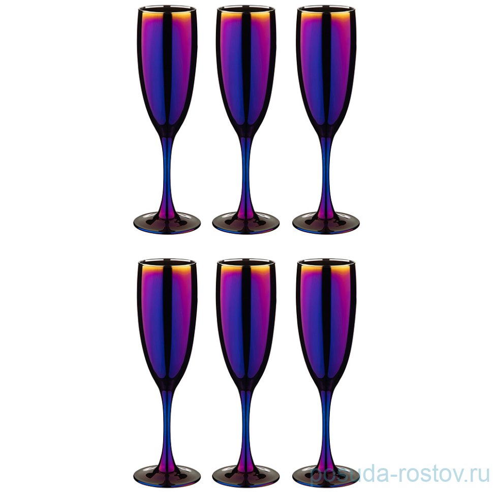 Бокалы для шампанского 170 мл 6 шт "Королевская фуксия" / 235181 Бокалы для шампанского 170 мл 6 шт "Королевская фуксия" / 235181