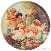 Поднос 33 х 2,1 см сервировочный &quot;Ангелы&quot; / 335462