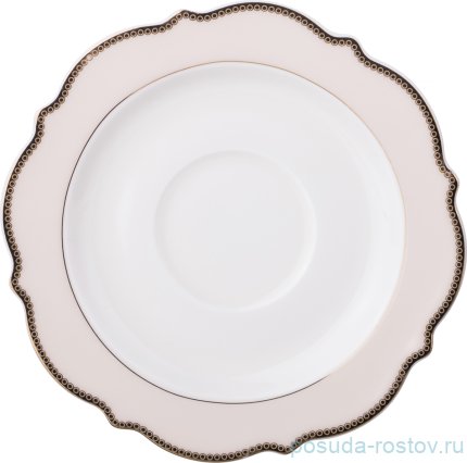 Чайный сервиз на 6 персон 15 предметов &quot;Бежевая лента /золото&quot; / 186225