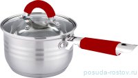 Ковш 16 х 9,5 см со стеклянной крышкой силиконовые ручки 1,9 л &quot;agness&quot; / 196237