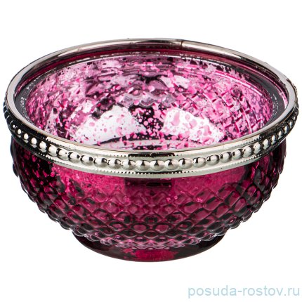 Подсвечник 8,5 х 4,5 см с металлическими элементами красный / 209358