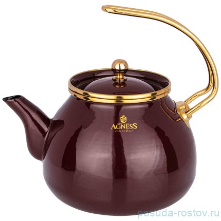 Чайник 3 л эмалированный коричневый &quot;Agness /Тюдор&quot; / 229583