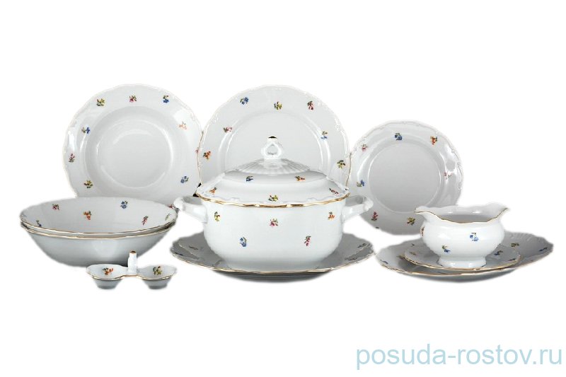 Столовый сервиз на 6 персон 26 предметов  Bohemia Porcelan Moritz Zdekauer 1810 s.r.o. "Офелия /Мелкие цветы" / 027398