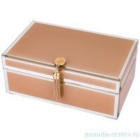 Шкатулка 21 х 13 х 8,5 см бежевая &quot;Гламур /С кисточкой&quot; / 197547