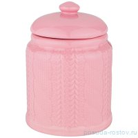 Банка для сыпучих продуктов 700 мл &quot;Вязанка /Розовая&quot; / 227195