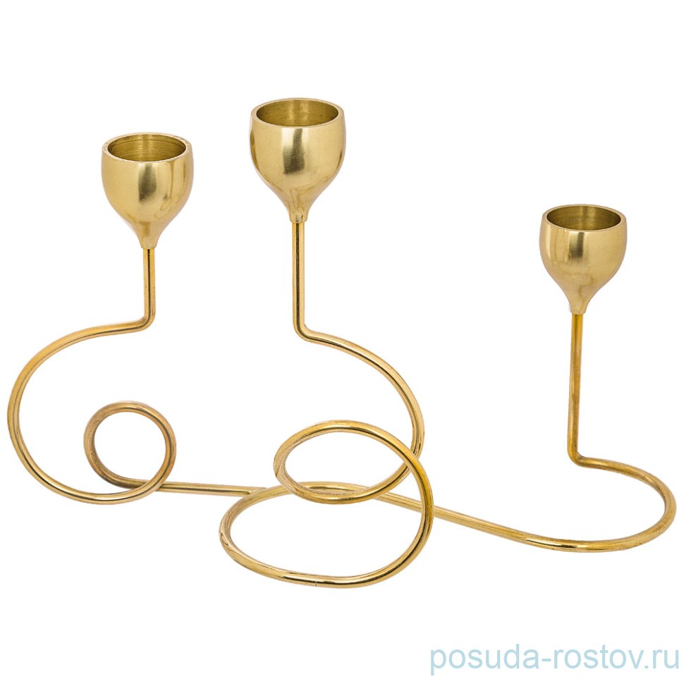 Подсвечник 3-х рожковый 22 см латунь "Lefard" / 193319 Подсвечник 3-х рожковый 22 см латунь "Lefard" / 193319