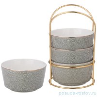 Набор салатников 11,5 х 6,5 см 4 шт на металлической подставке 350 мл &quot;Grain /мятная&quot; / 341984