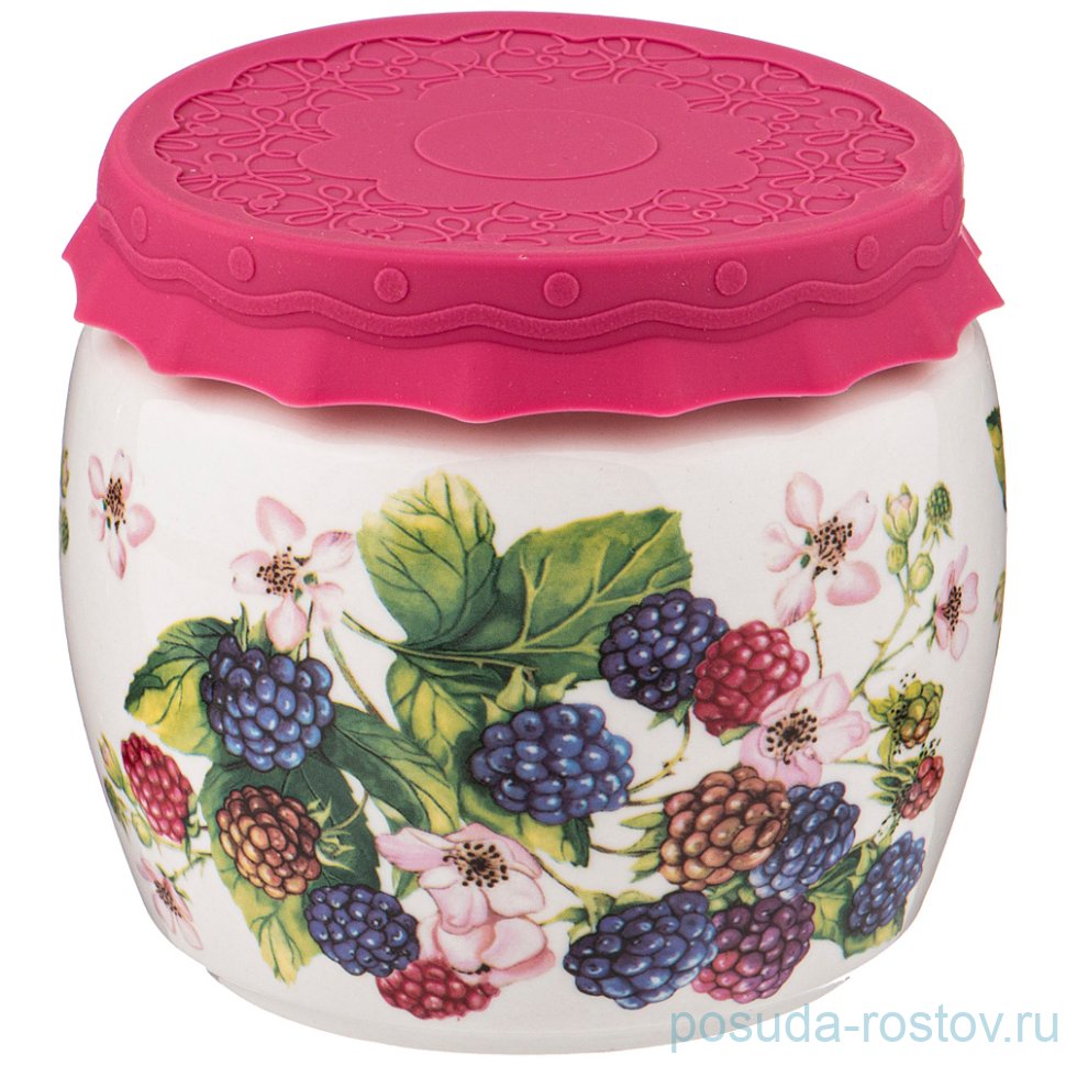 Банка для меда/варенья 750 мл с силиконовой крышкой "ежевика" / 250973