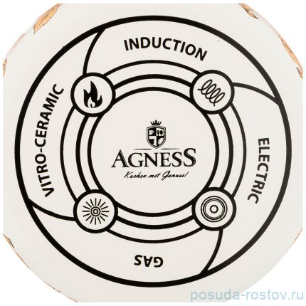 Чайник 2,2 л эмалированный белый &quot;Agness /Ренессанс /Розы&quot; / 210646