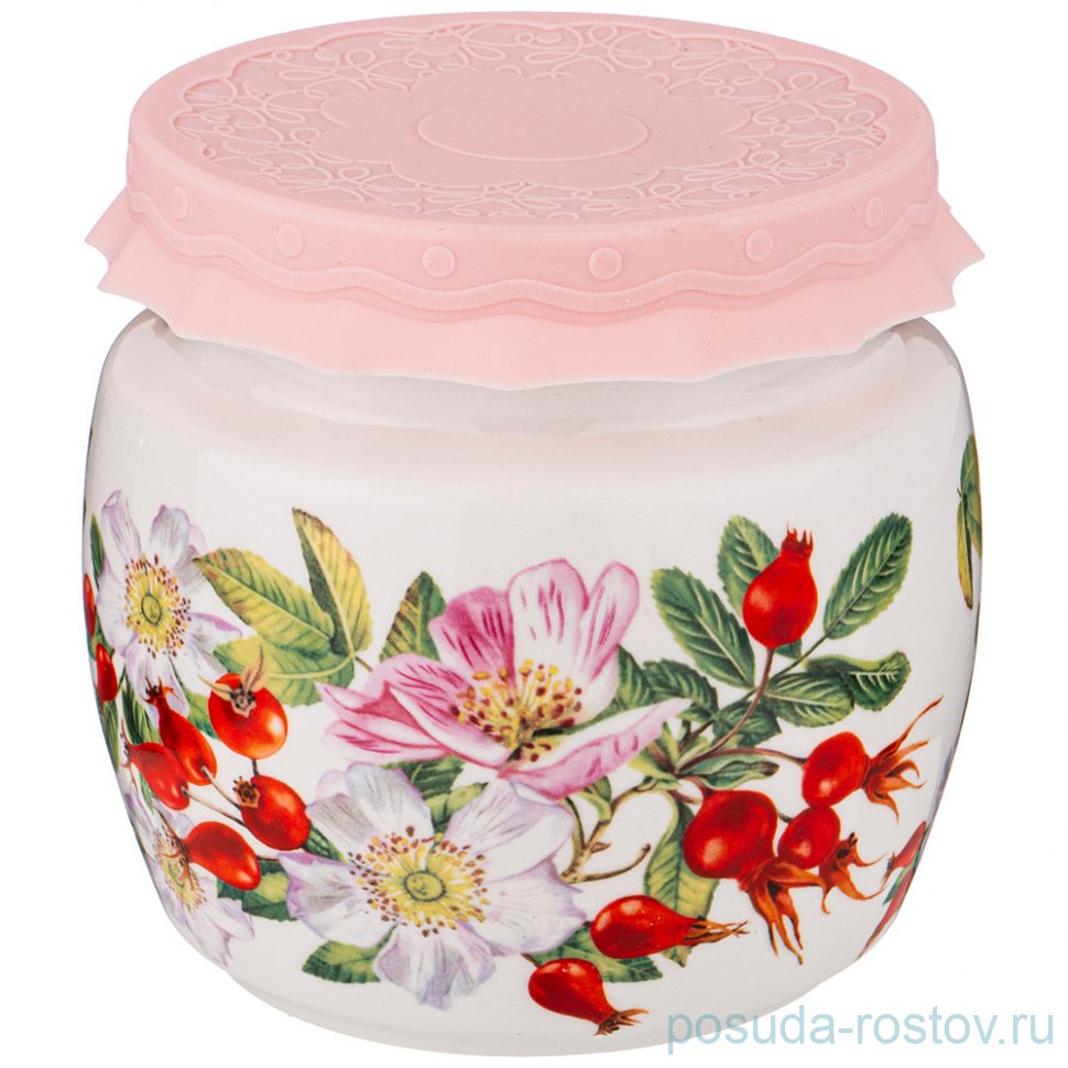 Банка для меда/варенья 750 мл с силиконовой крышкой "Шиповник" / 235783