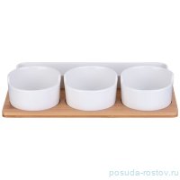 Менажница 26,5 см 4 секции на деревянной подставке &quot;Native&quot;  / 350120