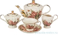 Чайный сервиз на 6 персон 15 предметов &quot;Корейская Роза&quot;  / 187781