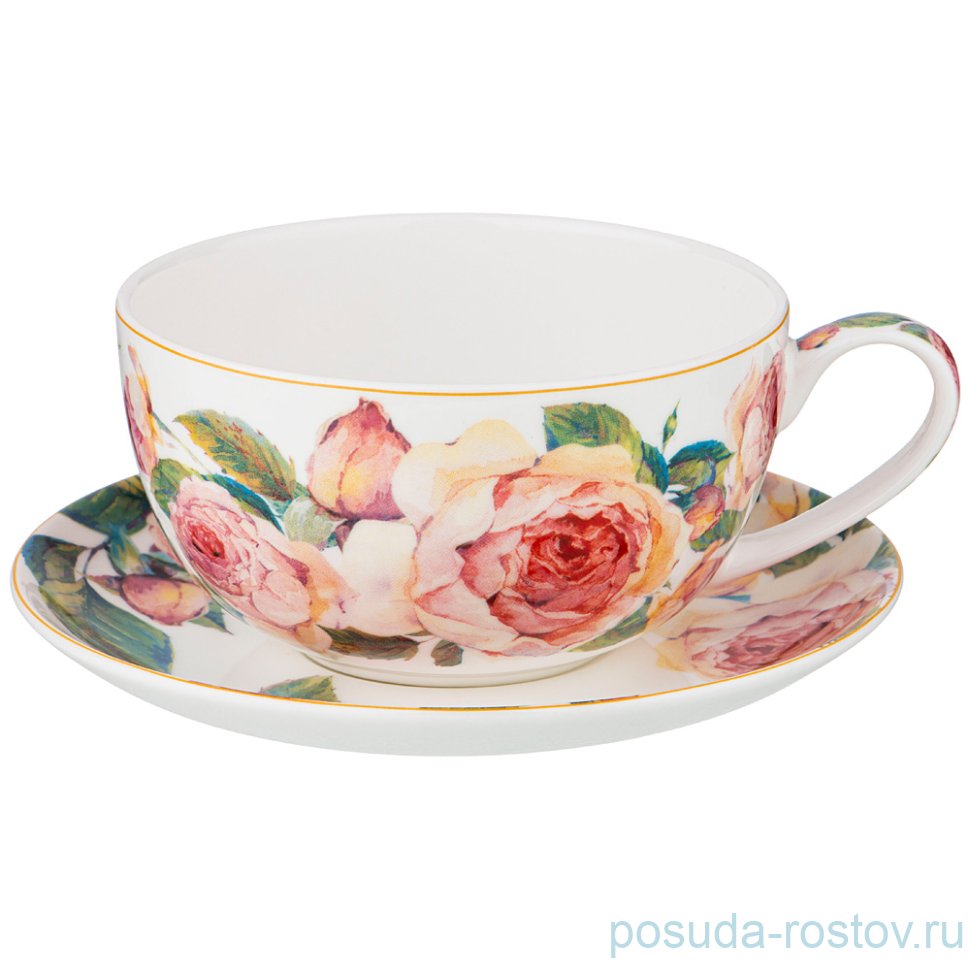 Чайная пара 430 мл 1 шт белая "Винтаж" / 227294 Чайная пара 430 мл 1 шт белая "Винтаж" / 227294