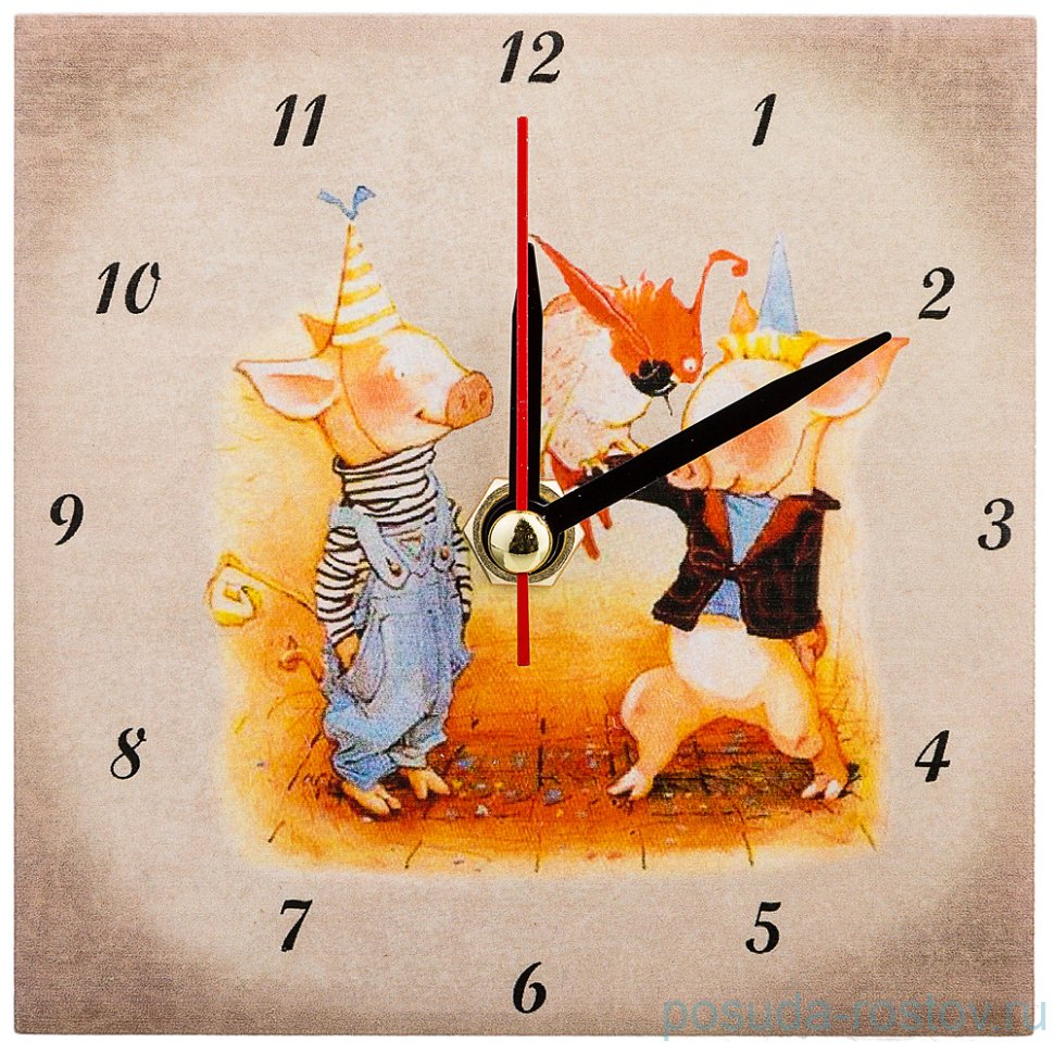 Часы настольные 10 см "Свинки: Праздник" / 256618