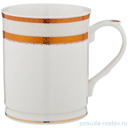 Кружка 400 мл &quot;Узор на бежевом /Золотые ленты&quot; / 190764