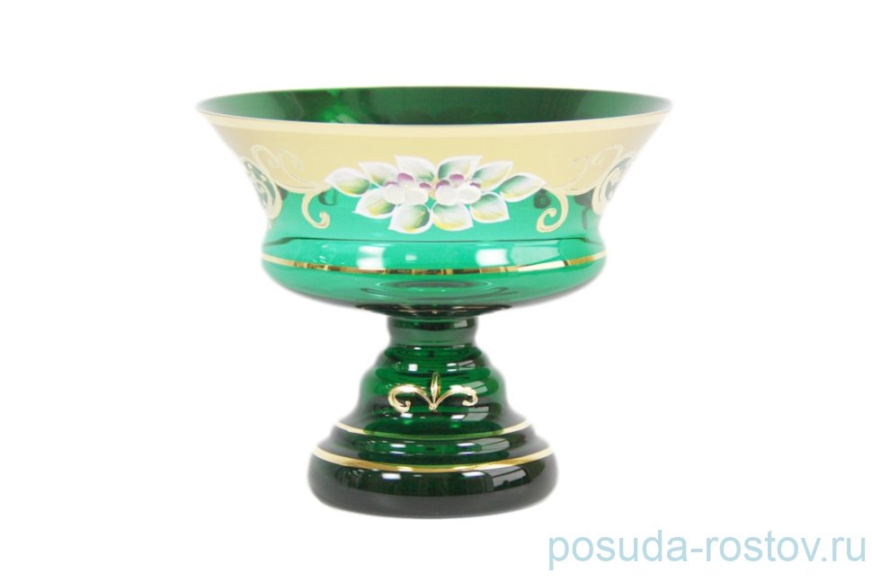 Конфетница 17 см н/н "Лепка зелёная" / 069763