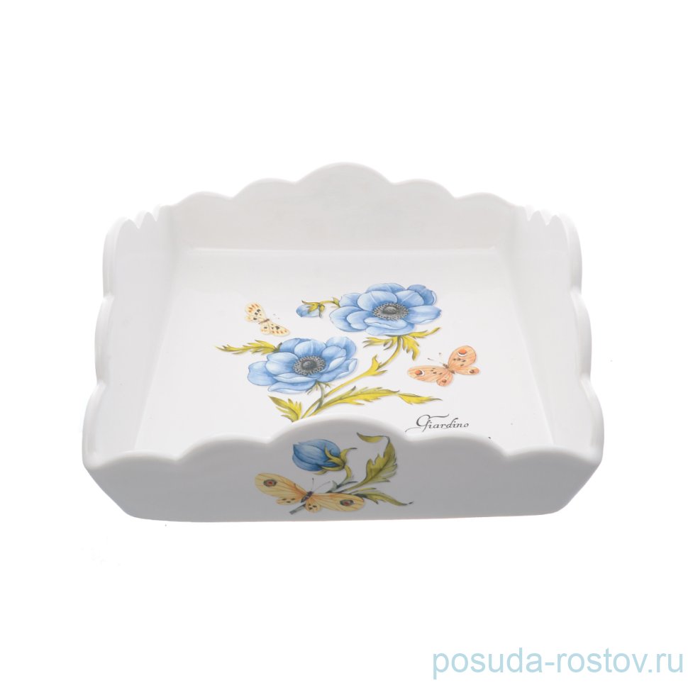 Салфетница 22 х 22 см квадратная "Artigianato ceramico /Ботанический сад" / 228186
