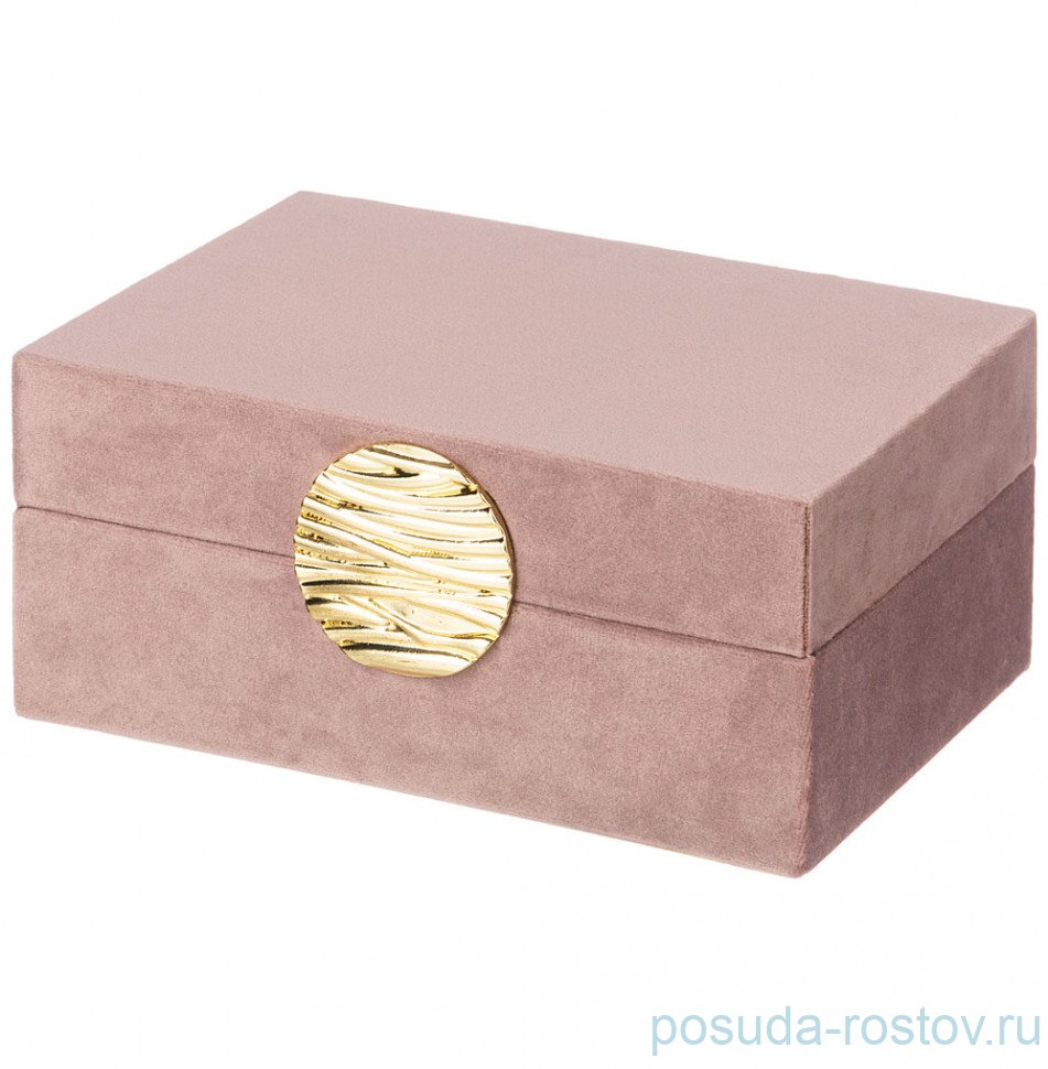Шкатулка 18,5 х 12 х 8 см пудровая / 292846
