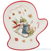 Блюдо 20 х 17,5 х 3 см Варежка &quot;Зимняя забава&quot; / 226097