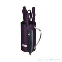 Набор кухонных ножей на подставке 7 предметов &quot;Purple Metallic Line&quot; / 280771