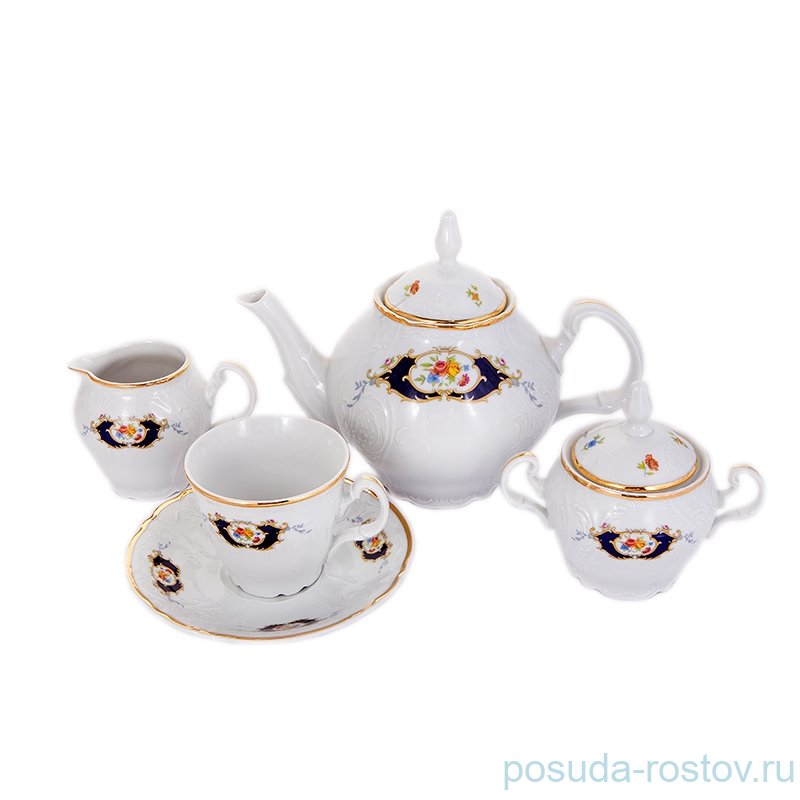 Чайный сервиз на 6 персон 15 предметов  Thun "Бернадотт /Синеглазка" (чашка 240 мл) / 128526