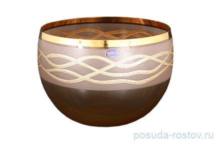 Ваза для фруктов/конфет 20 см янтарная &quot;Золотые волны&quot; / 087777
