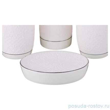 Набор для ванной комнаты 4 предмета (дозатор для мыла, мыльница, стакан для зубных щёток, стакан) / 268994