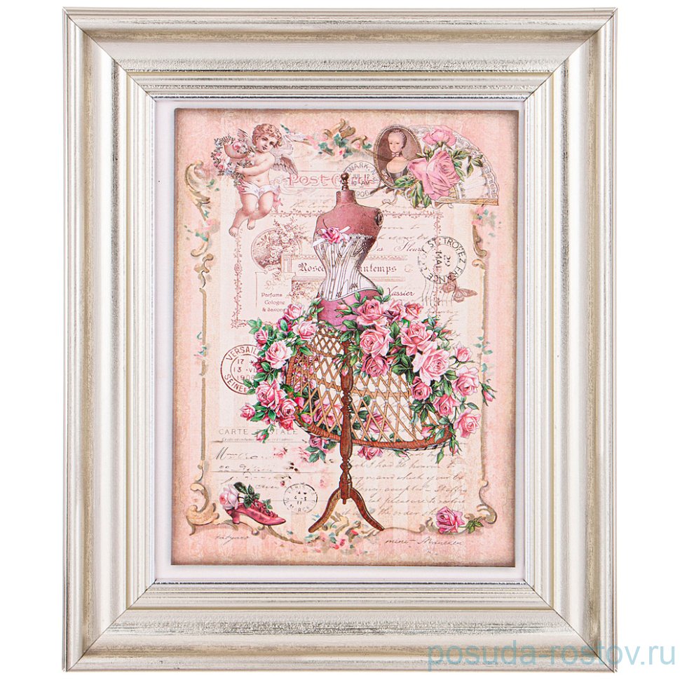 Картина 17 х 22 см "Платье" /рамка серебро / 270171