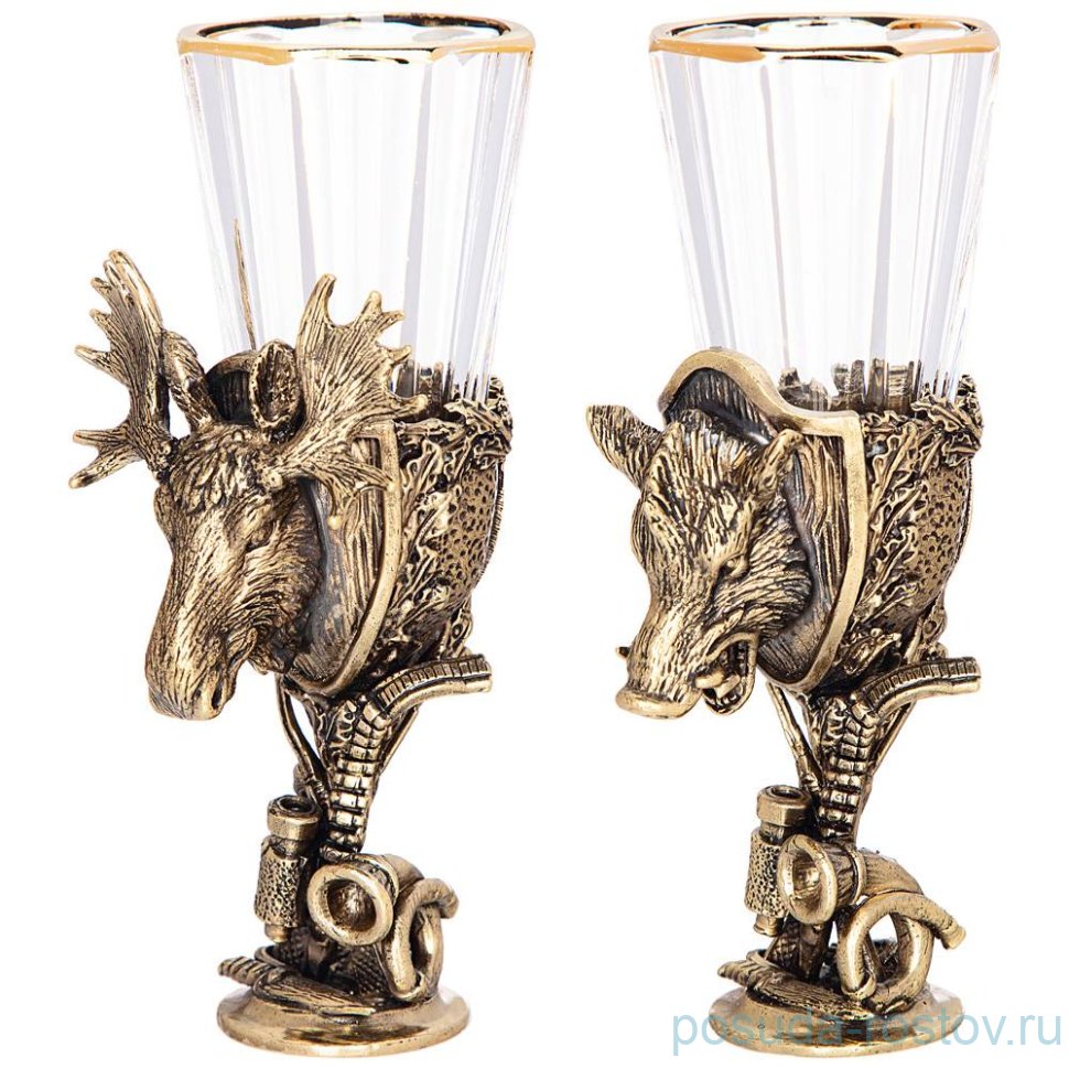 Рюмки 50 мл 2 шт "трофейный россия /лось/кабан" / 274831 Рюмки 50 мл 2 шт "трофейный россия /лось/кабан" / 274831