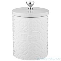 Банка 11 х 11 х 14 см белая Чай &quot;CRYSTAL&quot; / 256890