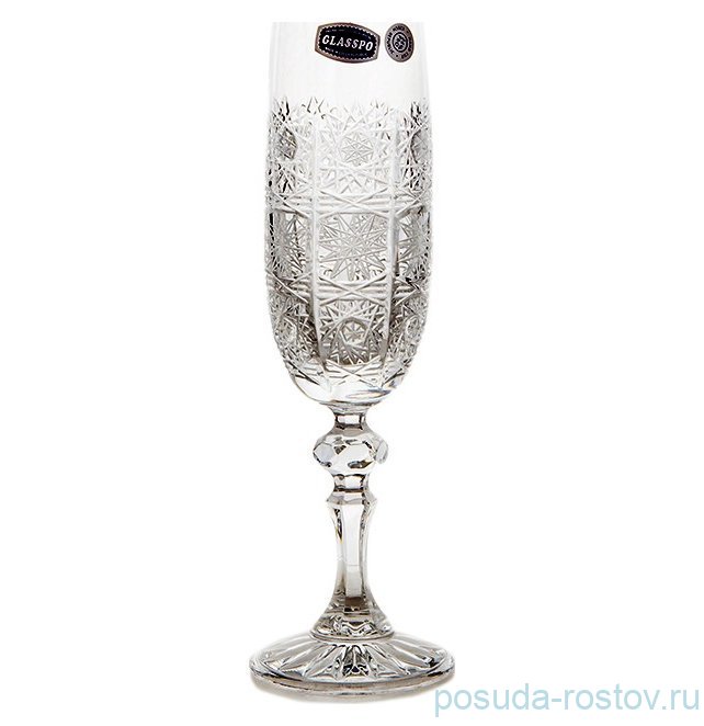 Бокалы для шампанского 180 мл 6 шт "Мирель / Хрусталь резной" / 131289