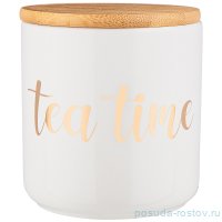 Банка для сыпучих продуктов 430 мл с бамбуковой крышкой 10 х 10 х 10,6 см Чай / 255027