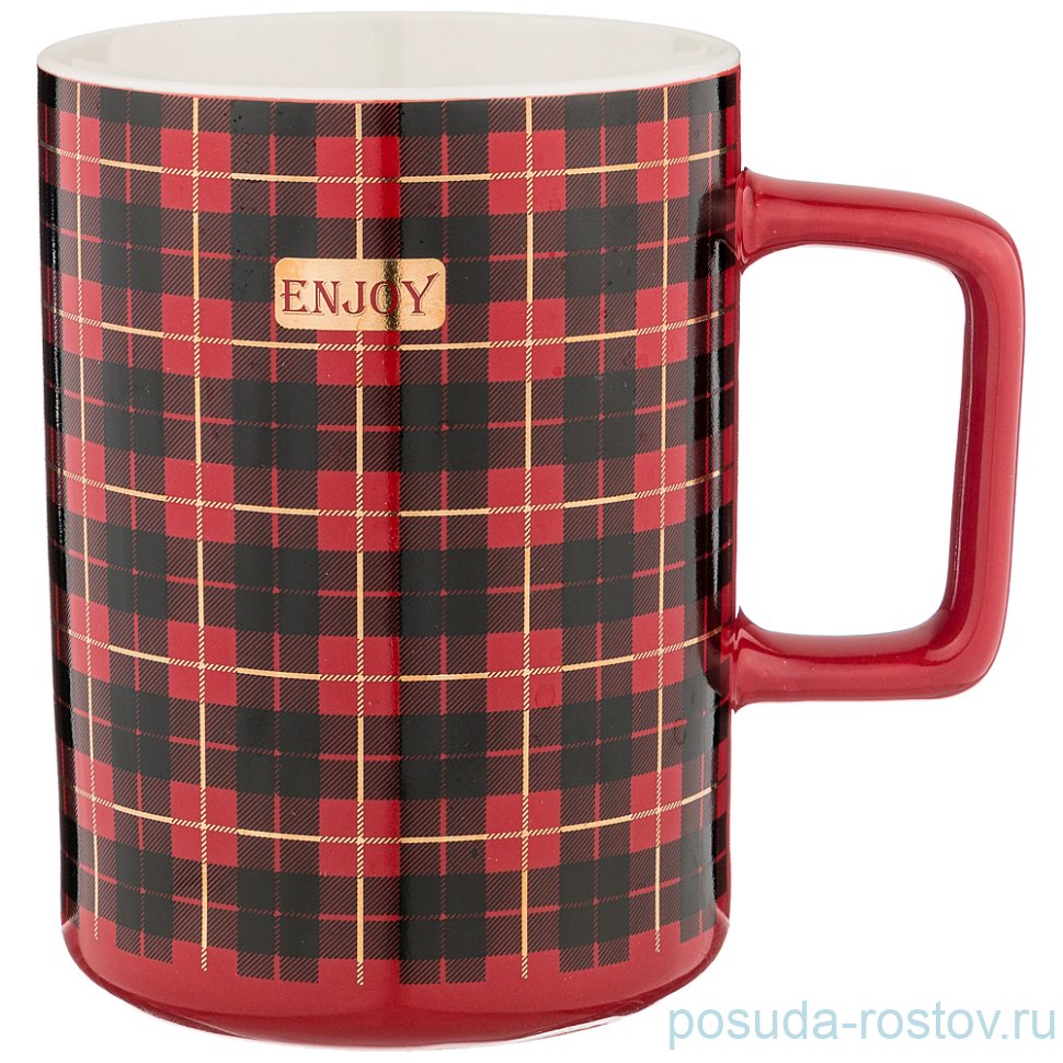 Кружка 400 мл красная "Кофемания" / 210572