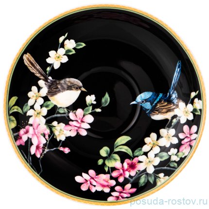 Чайная пара 500 мл 1 шт чёрная &quot;Цветущий сад&quot; / 209320
