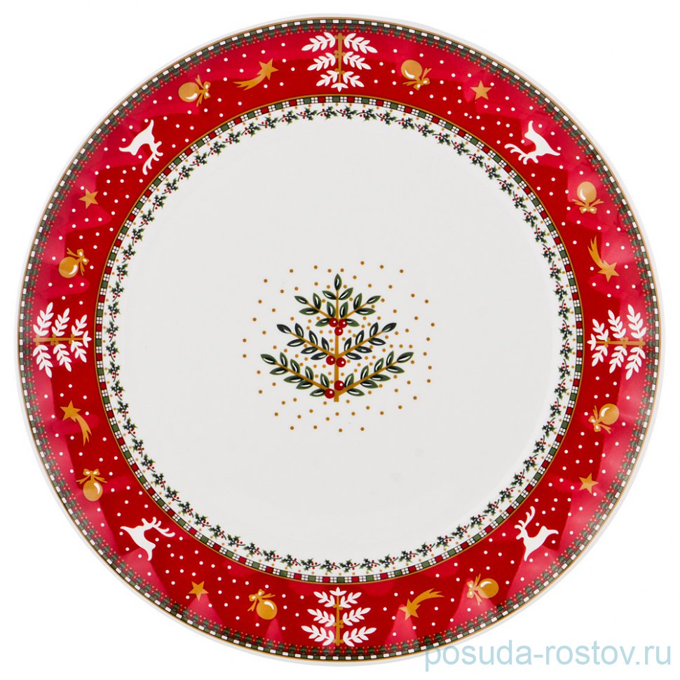 Блюдо 26 см круглое "christmas collection /красная" / 200036