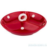 Менажница 22 х 7,5 см с ручкой &quot;горошек&quot; / 190275