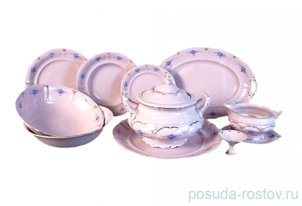 Столовый сервиз на 6 персон 25 предметов "Соната /Голубой цветок" розовый / 158061 Столовый сервиз на 6 персон 25 предметов "Соната /Голубой цветок" розовый / 158061