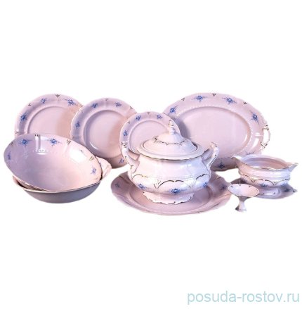 Столовый сервиз на 6 персон 25 предметов &quot;Соната /Голубой цветок&quot; розовый / 158061
