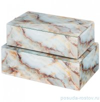 Набор шкатулок 21 х 12 х 6,5/23 х 15 х 8,5 см 2 шт &quot;Мрамор&quot; / 292862