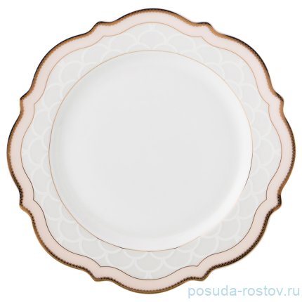 Набор тарелок 20 см 6 шт &quot;бежевая лента /золото&quot; / 186254