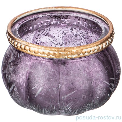 Подсвечник 9 х 5,5 см с металлическими элементами фиолетовый перламутр / 209349