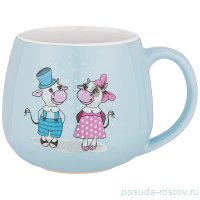 Кружка 350 мл &quot;Милая коровка /Голубая&quot; / 227184