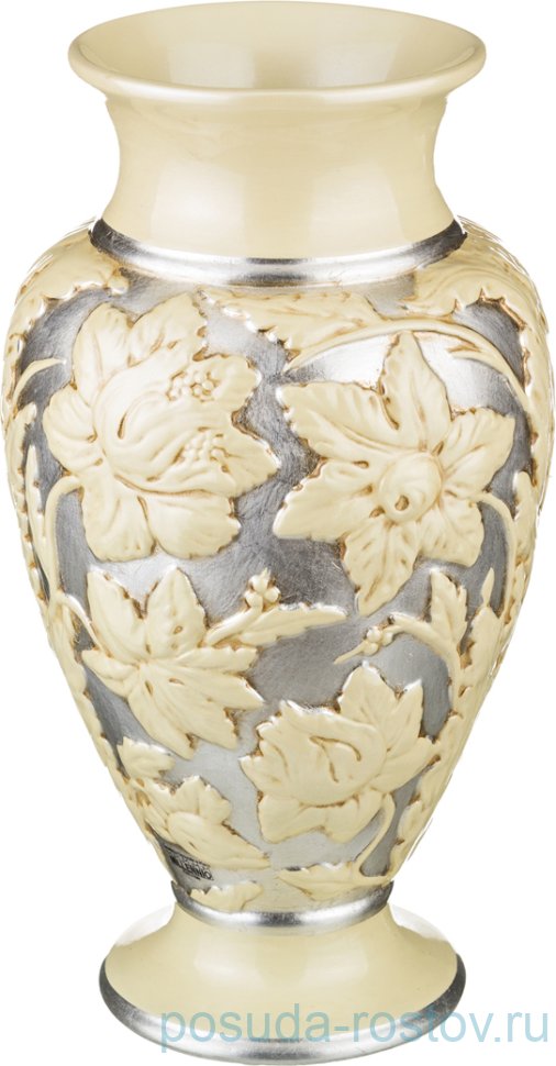 Ваза для цветов 38 см "Millennio /Цветы на платине" / 189913