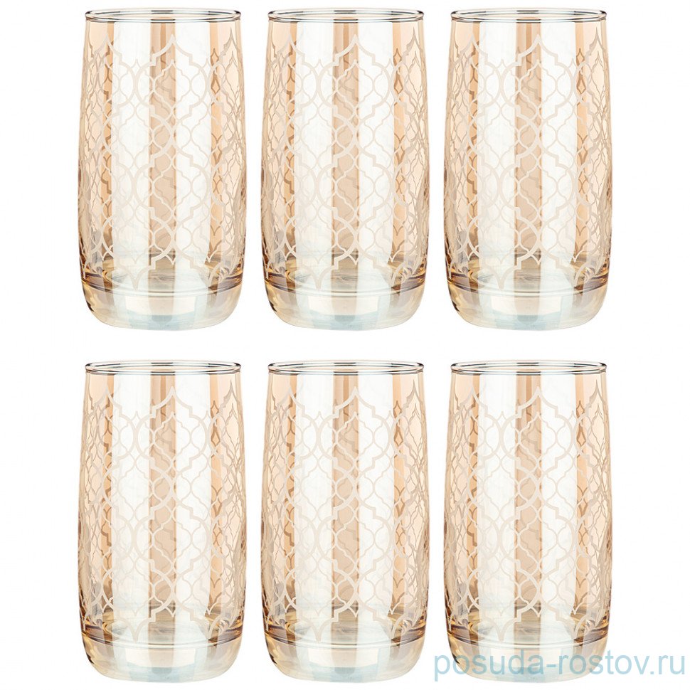 Стаканы для воды 330 мл 6 шт "бакарра /мёд" / 268417